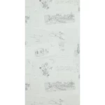 Dutch youthful and kids wall decoration, size 10m x 0.53m, light gray color, model 17201