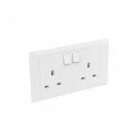 فيش بمفتاح 13 امبير مزدوج  ثنائي القطبية، ابعاد 14×7 سم، ابيض، براند أي بي بي