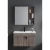 Light Wood Sink Cabinet, Width 60 cm, Modern Design with Mirror and Medicine Cabinet