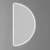 Semicircular Shape LED Mirror Contemporary, Size 120 × 60 cm