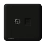 TV+RJ45 Internet/Data Cat6 Socket, Black Color, Siemens (Delta Seata)