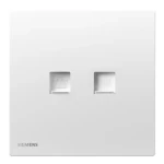 2 Gang RJ11 Telephone Socket, White, 86x86mm, Siemens (Delta Peleus)