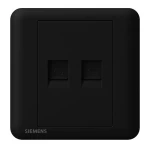 RJ11 Telephone+RJ45 Internet/Data Cat6 Socket, Black Color, Siemens (Delta Seata)