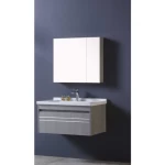 Elegant Wooden Bathroom Sink, 48 × 80 cm, light gray