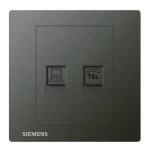 RJ11 Telephone +RJ45- Internet/Data -Cat6 Socket, Dark Gray Color, Siemens (Delta Relfa)