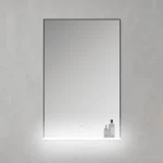 Rectangular Shape Illuminated Mirror, Black Aluminum Frame, Size 60 × 80 cm