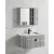 Grey Wood Bathroom Vanity, Size 80 cm, Simple Design with Mirror and Medicine Cabinet