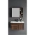 Dark Wood Bathroom Vanity with Sink, Size 80 cm, Elegant Design with Mirror and Medicine Cabinet