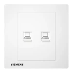 2Gang RJ45 Internet/Data CAT6 Socket, White, 86x86mm, Siemens (Delta Relfa)
