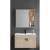 Beige Wooden Sink with Mirror & Medicine Cabinet, 60 × 46 cm