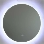 LED Mirror Size 80×80 cm, Sandy frame, Oval-Shaped