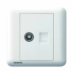 TV+RJ11-Telephone Socket, White Color, Siemens (Delta Seata)