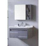 Dark Grey Bathroom Vanity with Sink, Mirror & Medicine Cabinet, 80 × 46 cm