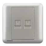 RJ11 Telephone+RJ45 Internet/Data Cat6 Socket, Dark Silver Color, Siemens (Delta Seata)